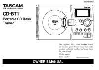 Tascam CD-BT1 - Owners Manual 